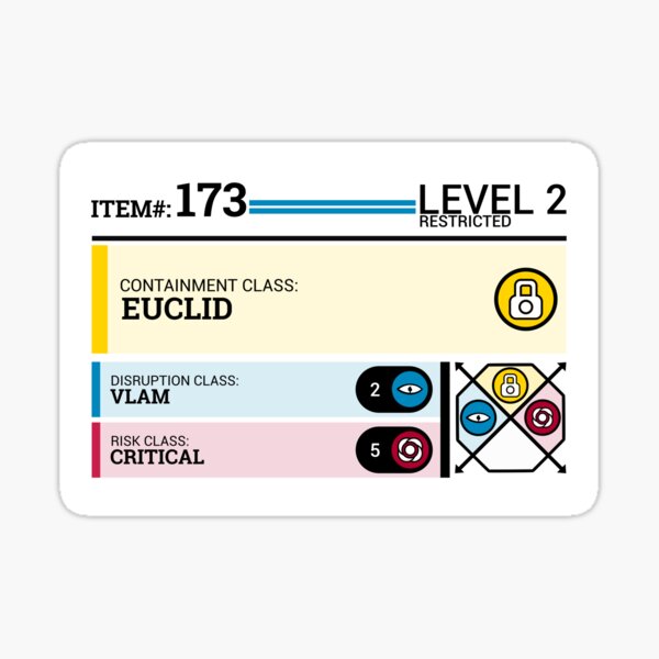 SCP Warning Euclid Class Hazard - Scp - Sticker