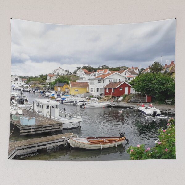Item preview, Small boats in a old town in Sweeden designed and sold by Tanja Dianova.