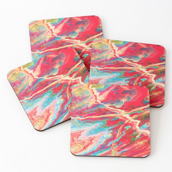 Artikelvorschau, Scarlet Rainbows Acryl abstrakte Malerei entworfen und verkauft von Color Splash Gallery.