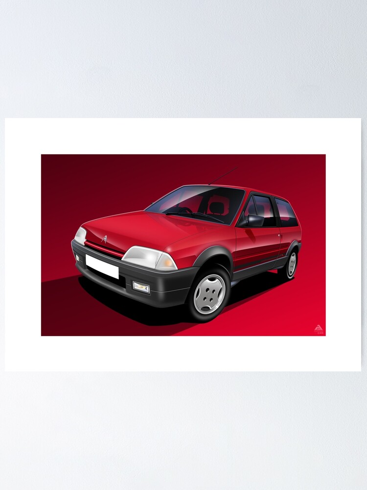 Citroen Ax Gt Illustration Poster By Rjwautographics Redbubble