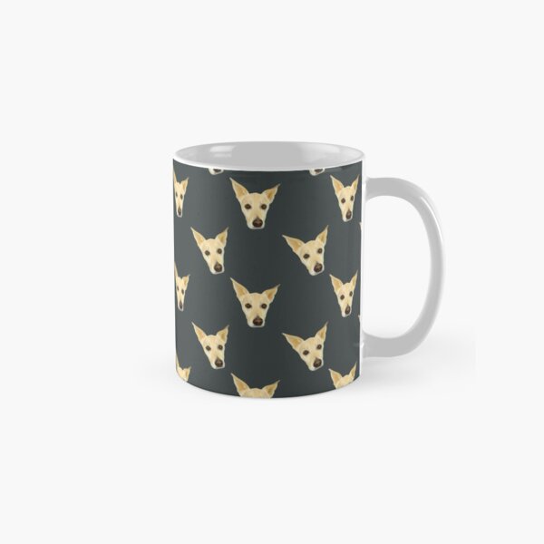 Cute White Dog Faces - Pop Art Pattern on Sage Green Palette Classic Mug