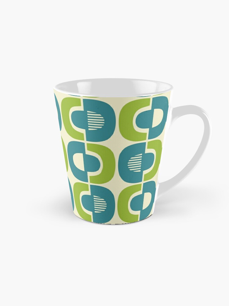 Funky Retro 70's Striped Ceramic Latte Mug: Shades of Seafoam Green –  Trinos Trading Post