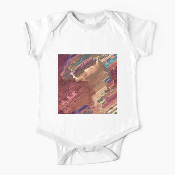 Abstract Acrylic Colorful Earth Tones Short Sleeve Baby One-Piece