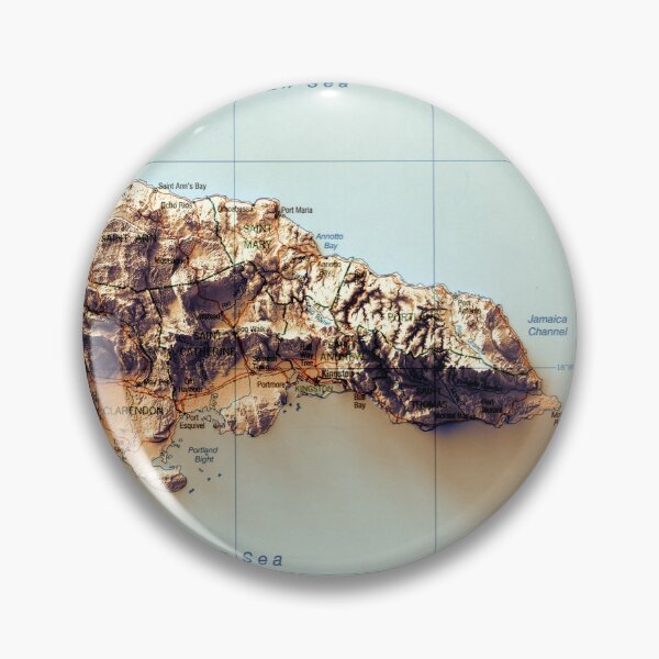 Item preview, 2002 CIA Jamaica Relief Map 3D digitally-rendered designed and sold by ThinkAboutMaps.