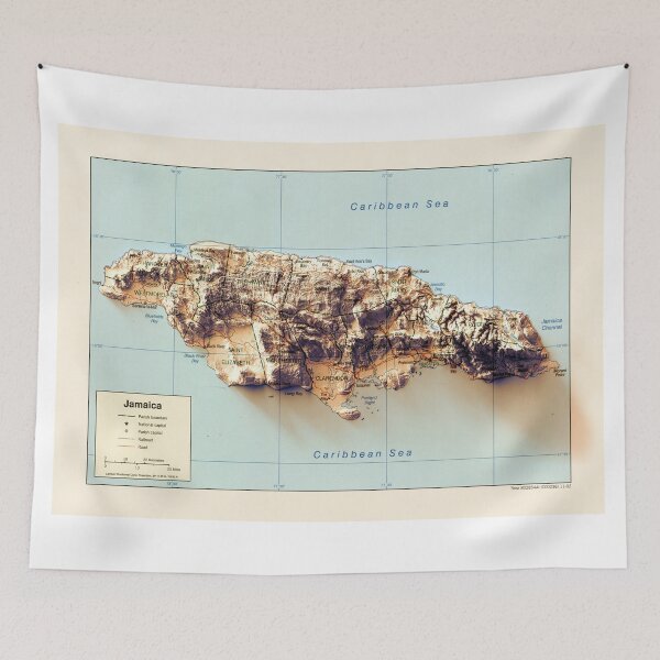 Item preview, 2002 CIA Jamaica Relief Map 3D digitally-rendered designed and sold by ThinkAboutMaps.