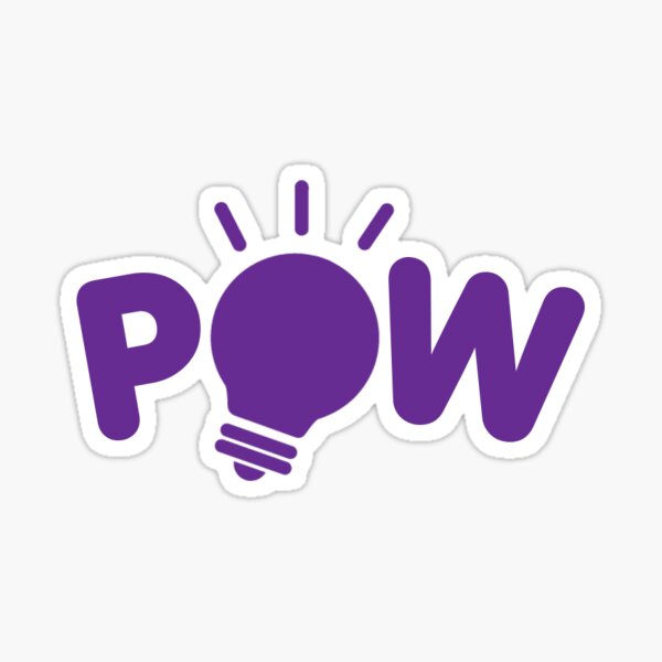 POW Purple Logo Sticker