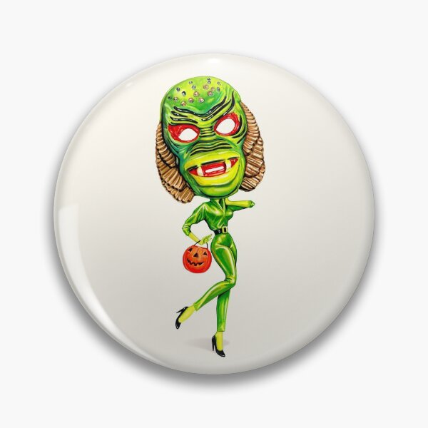 Item preview, Halloween Trick or Treat Pin-Up: Creature From the Black Lagoon - White designed and sold by Kelly  Gilleran.