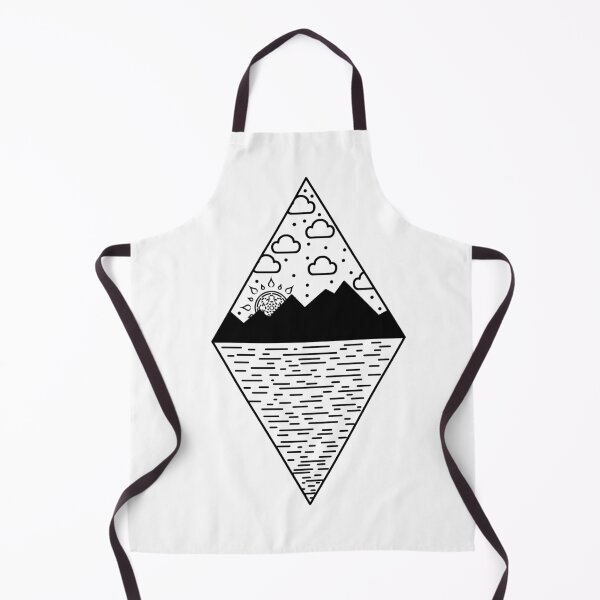 Item preview, Landscape Mountain and Sun black on white designed and sold by MimiGameDraw.