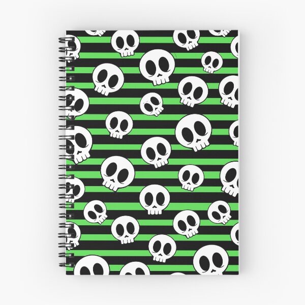 Aperçu de l'œuvre Crânes d'Halloween effrayants mignons vert néon créée et vendue par stacree.