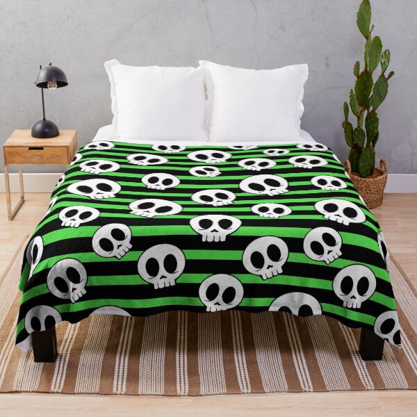 Item preview, Cute Spooky Halloween Skulls Neon Green designed and sold by stacree.