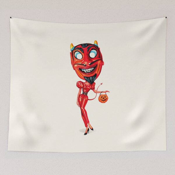 Item preview, Halloween Trick or Treat Pin-Up: Devil - White designed and sold by Kelly  Gilleran.