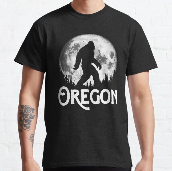 Oregon Bigfoot at Night Cool Full Moon & Trees Sasquatch Classic T-Shirt