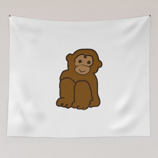 Item preview, Cute monkey alone designed and sold by marufemia.
