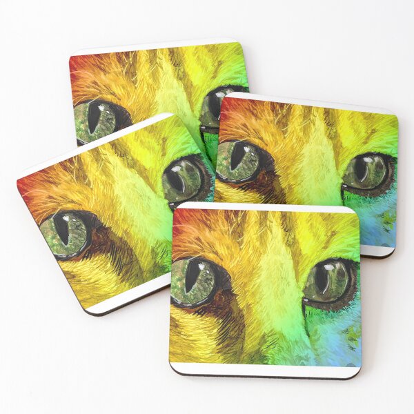 Item preview, Rainbow Cat with Green Eyes designed and sold by Lynn Harriet.