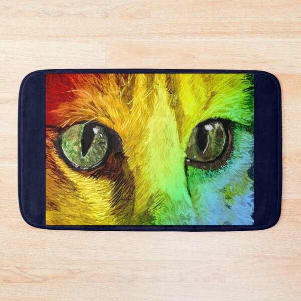 Item preview, Rainbow Cat with Green Eyes designed and sold by Lynn Harriet.
