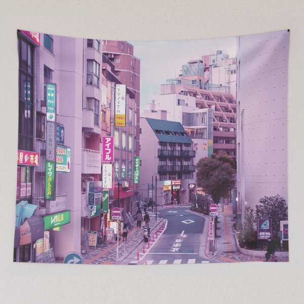 Item preview, Pink City Pop Aesthetic Tokyo Japan Poster Vaporwave lofi moody vibe designed and sold by TokyoLuv.