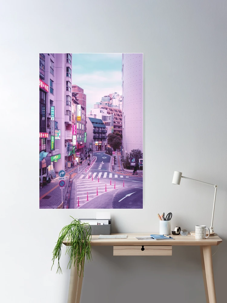 Vaporwave Aesthetic Tokyo Pink Japan Citypop lofi moody vibe Poster for  Sale by TokyoLuv