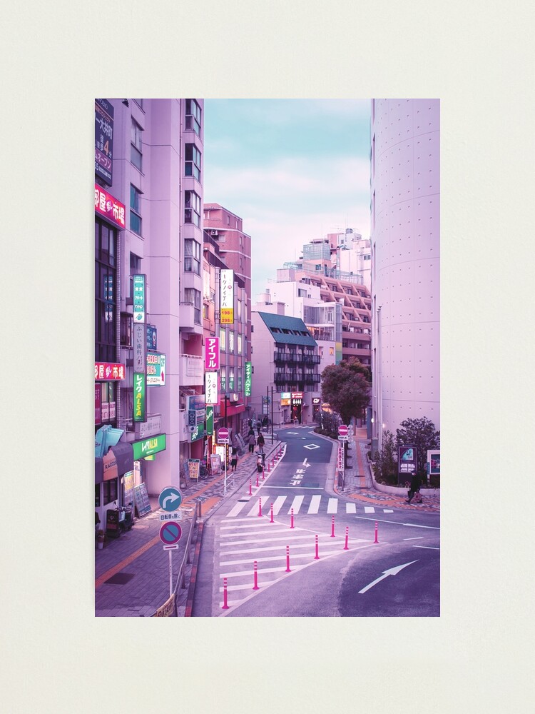 Pink City Pop Aesthetic Tokyo Japan Poster Vaporwave Lofi Moody Vibe Photographic Print For Sale By Tokyoluv Redbubble