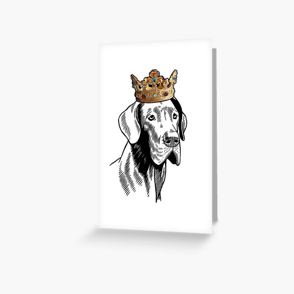 Great Dane Dog Wearing Crown Greeting Card