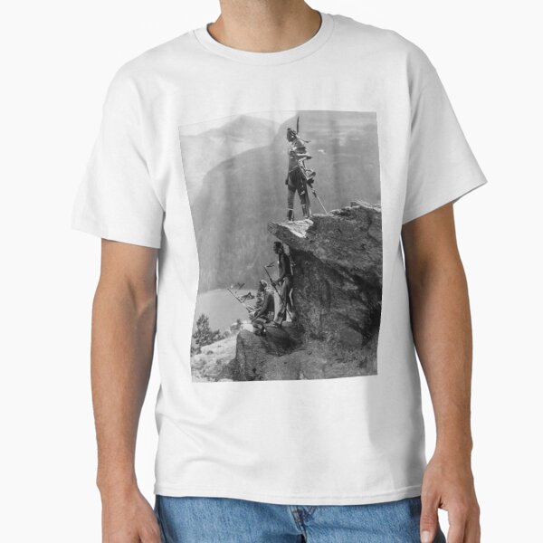Item preview, The Eagle's Lookout -. Blackfoot tribe members at Glacier National Park in Montana, 1913 black and white photograph designed and sold by Jéanpaul  Ferro.