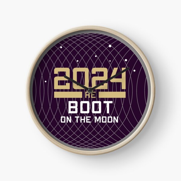 Boots on the Moon 2024 | space gift Clock