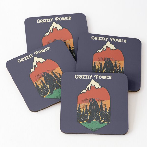 Item preview, Grizzly Power / Retro Design / Camping and Hiking Lovers / Vintage Design designed and sold by RedBoyShop.