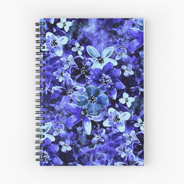 Item preview, Blue painted flowers in the garden  designed and sold by WzoryOzdobne.