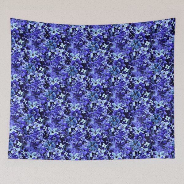 Item preview, Blue painted flowers in the garden 3 designed and sold by WzoryOzdobne.