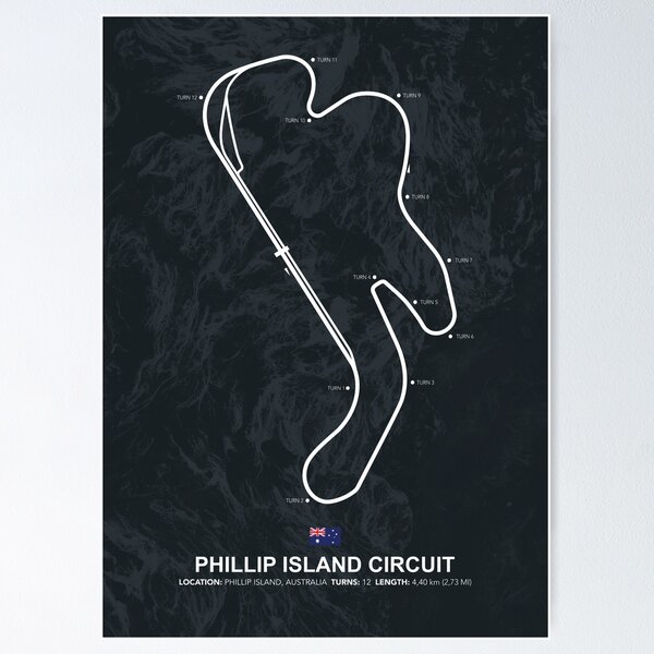 Item preview, Phillip Island Circuit - Racetrack Map designed and sold by Mapstars.
