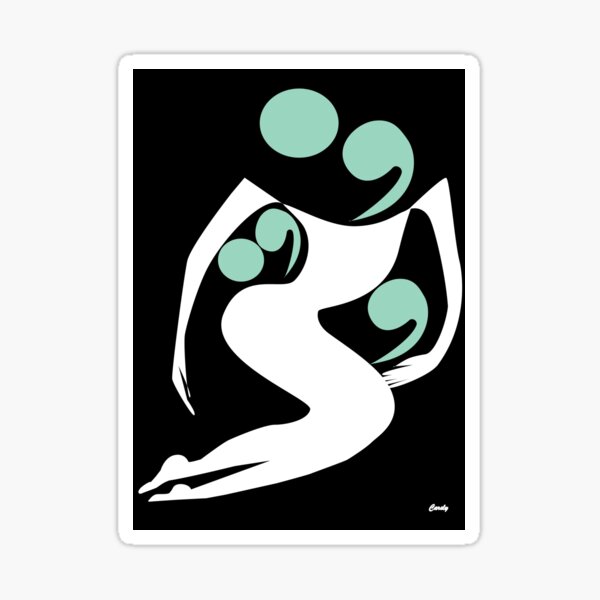 Teal Dot Comma Family Sticker