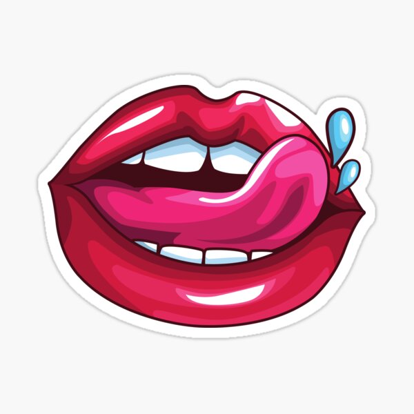 Licking Lips Sticker For Sale By Linger0418 Redbubble