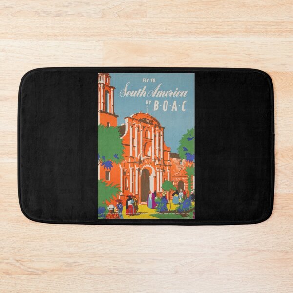 Item preview, Fly to South America retro poster designed and sold by CorasPosters.