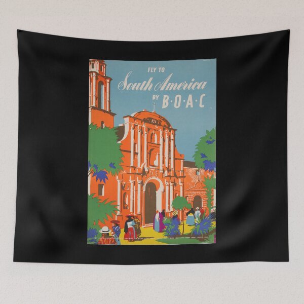Item preview, Fly to South America retro poster designed and sold by CorasPosters.