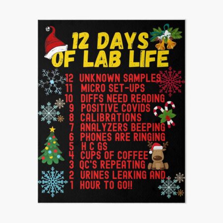 Item preview, 12 DAYS OF LAB LIFE CHRISTMAS MEDICAL LABORATORY SCIENTIST designed and sold by Hippiesole.