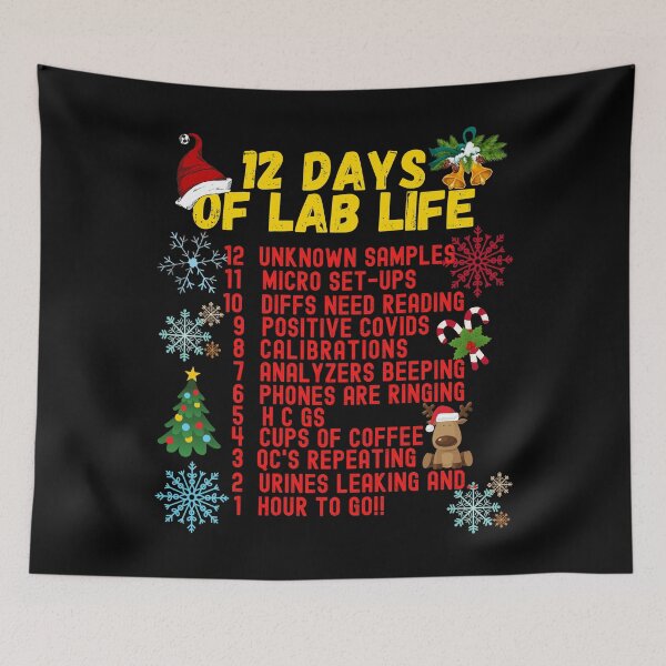 Item preview, 12 DAYS OF LAB LIFE CHRISTMAS MEDICAL LABORATORY SCIENTIST designed and sold by Hippiesole.