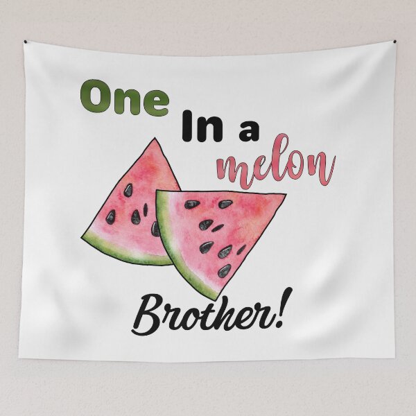 Item preview, One in a Melon Brother with Watercolor Watermelon Slices designed and sold by LovenLaughter.