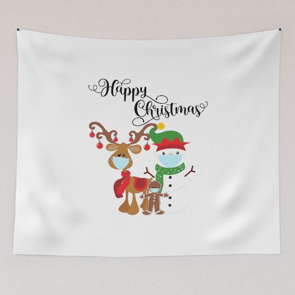 Item preview, Happy Christmas 2020 Reindeer Snowman designed and sold by ColorFlowArt.