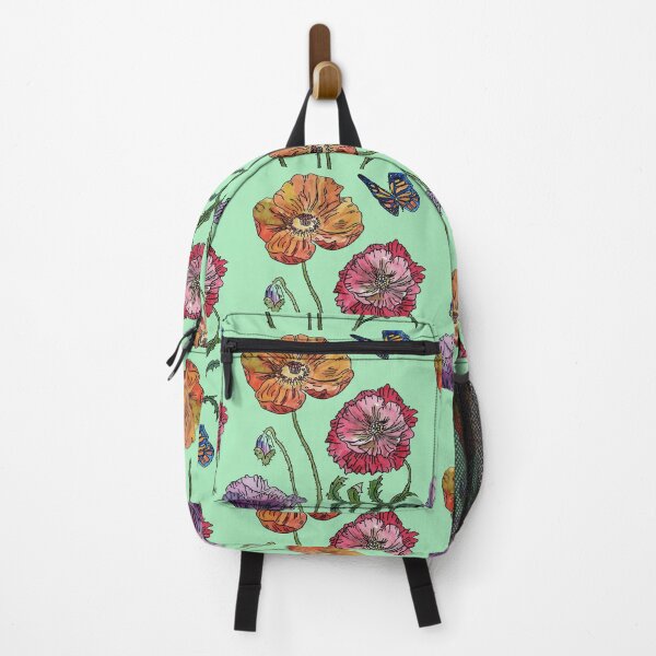 Item preview, Pretty Poppies Watercolor on Mint Green designed and sold by Sarah  Rajkotwala.