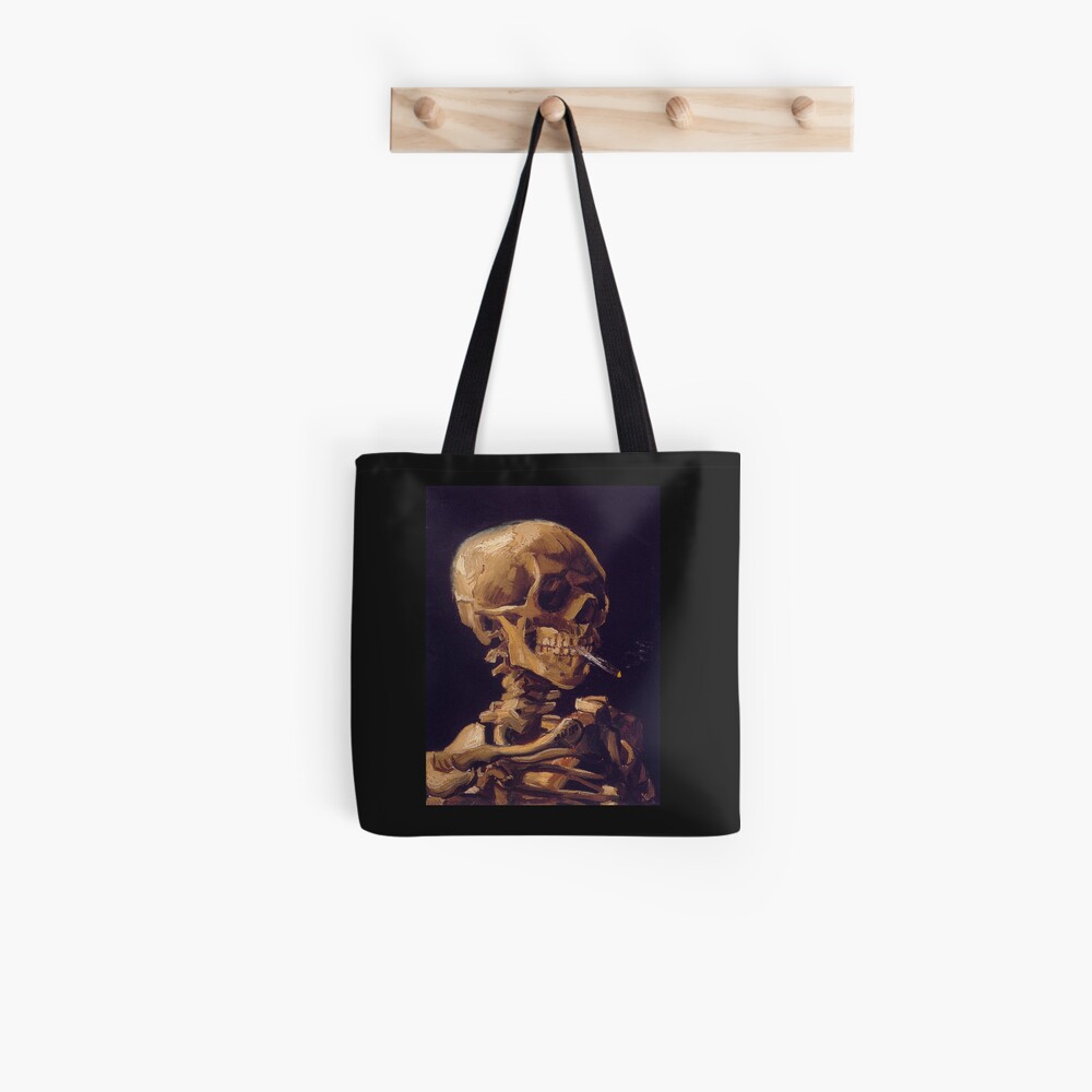 Vincent Van Gogh's 'Skull with a Burning Cigarette' Tote Bag