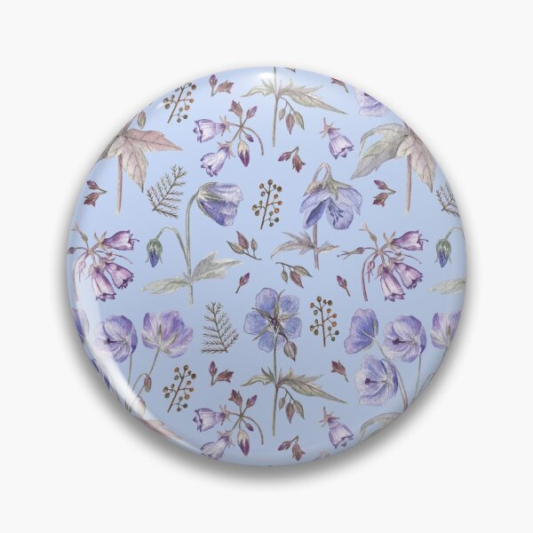 Item preview, Geranium and herbs (on blue) designed and sold by Flowersforbear.