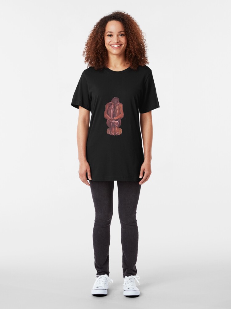 Alternate view of Nude seated man Slim Fit T-Shirt