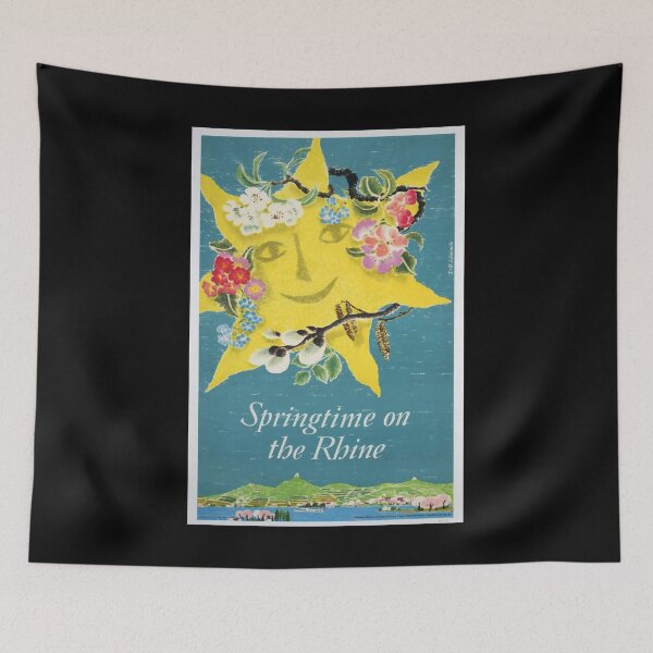 Item preview, Springtime on the Rhine retro poster designed and sold by CorasPosters.
