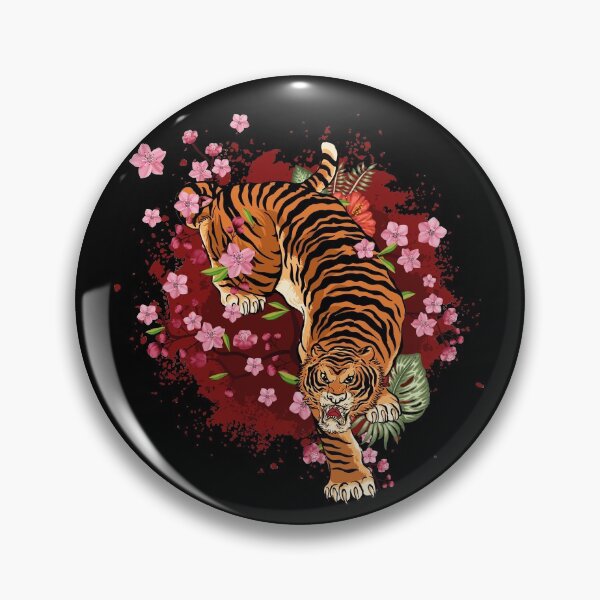 Item preview, Tiger Japanese Cherry Blossom Flowers Asian Style Art Design designed and sold by NomYen ..