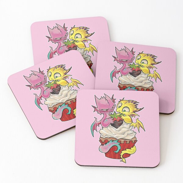 Item preview, Strawberry thief cupcake dragons designed and sold by ArtOfBianca.