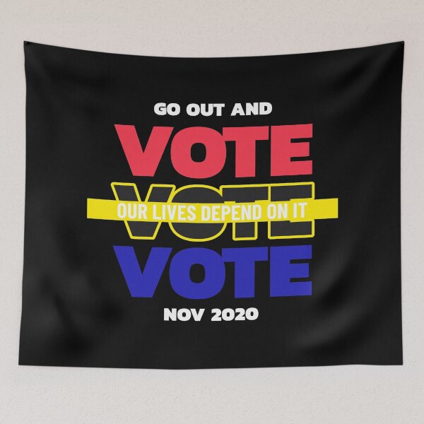 Item preview, VOTE - OUR LIVES DEPEND ON IT designed and sold by WordsmithNerd.