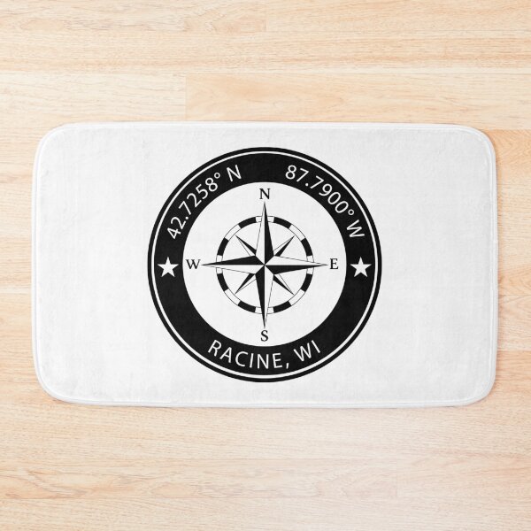 Item preview, Racine, Wisconsin Geographical Coordinates designed and sold by TeeOhGraphics.