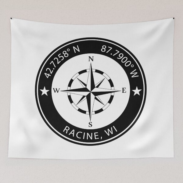 Item preview, Racine, Wisconsin Geographical Coordinates designed and sold by TeeOhGraphics.