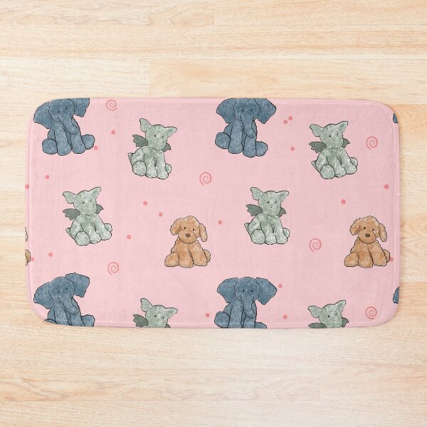 Item preview, stuffed animal pattern pink designed and sold by Sara Frane.