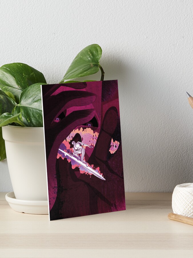 Thumbnail 1 of 2, Art Board Print, Cosmic Surfer Dude | designed and sold by modHero.