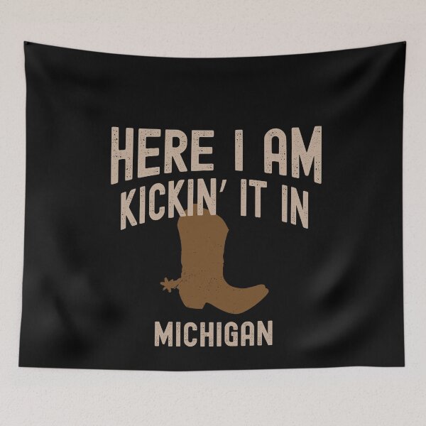 Item preview, Kicking It In Michigan - Cowboy Western Rodeo Boots designed and sold by LushCatDesign.